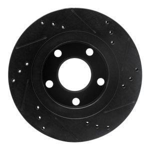 Audi A8 Brake Rotor (1) - Rear Left - R1 Concepts - Drilled & Slotted - Black - `00-`03